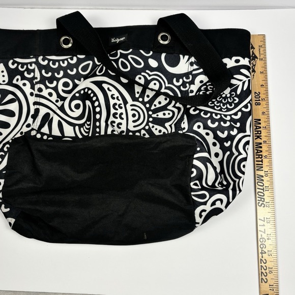 Thirty One Black & White Parisian Pop Tote Bag Paisley Parade 31 - Picture 12 of 13